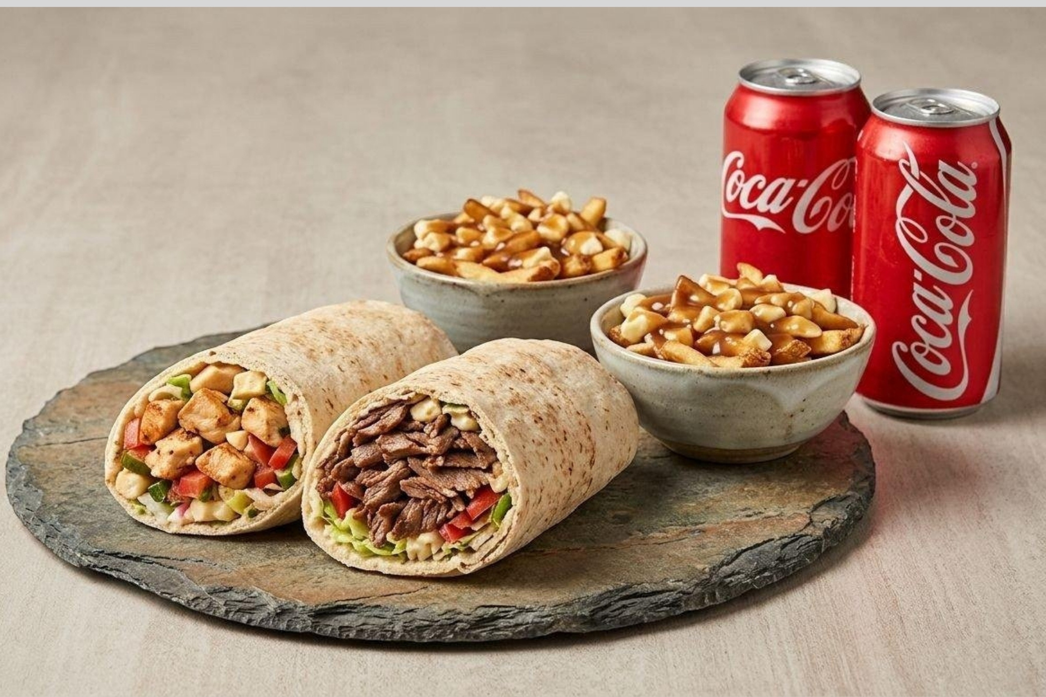 Trio de deux pitas shish taouk, shawarma ou gyros chez Pi Pita